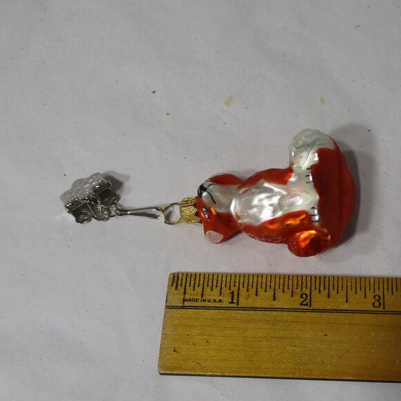Small Glass Red Fox Animal Christmas Holiday Tree Ornament - Picture 3 of 8